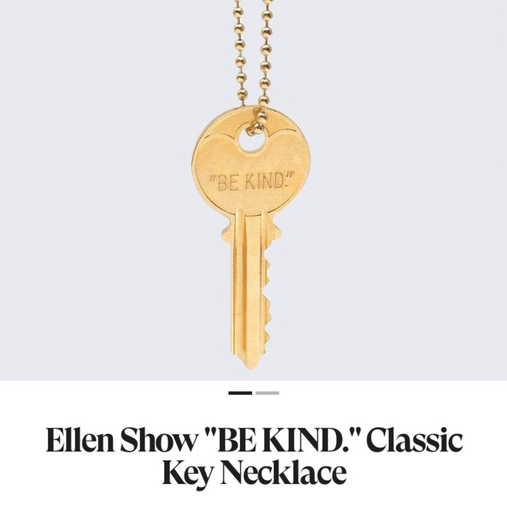 Giving keys Ellen exclusive necklace